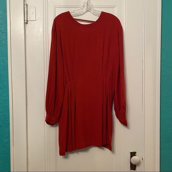 IRO Broken Open-Back Long Sleeve Mini Dress Size 4 NWT Holiday Party Dress - Picture 4 of 8